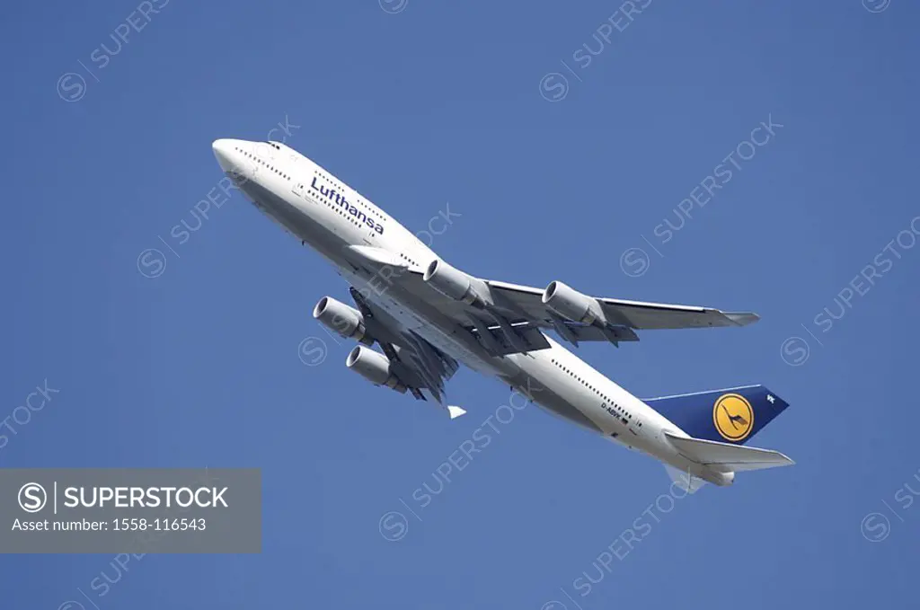 Airplane, Boeing 747, Lufthansa, start, no property release, aeronautics, aeronautics-company, airline, passenger-airplane, trip, flight-trip, vacatio...
