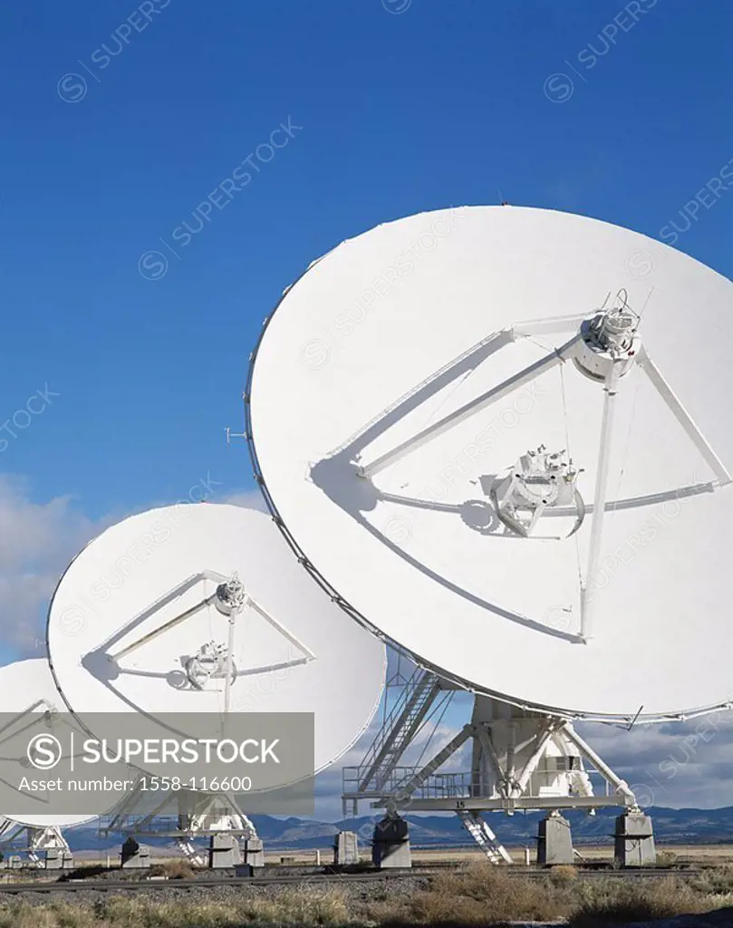 USA, New Mexico, Socorro, radio-telescopes, series, North America, national Astronomy Observatory, Very Large Array, V L A , reception-installation, t...