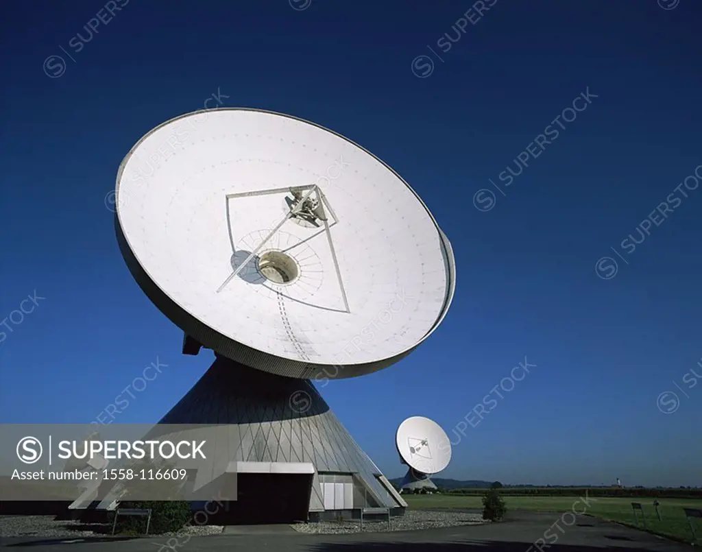 Germany, Bavaria, Raisting, radio-telescopes, series, waiter-Bavaria, reception-installation, telescopes, parabolic-antennas, antennas, astronomy, rad...