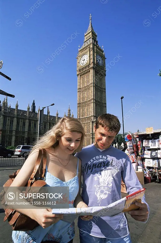 Great Britain, England, London, Big Ben, pair, young, itinerary, Europe, capital, destination, sight, landmarks, buildings, architecture, tower, clock...