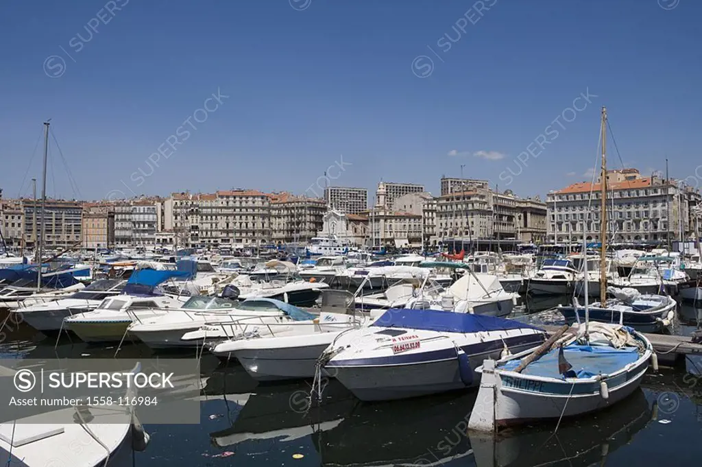 France, Provence, Marseilles, marina, South-France, port, cityscape, Mediterranean-harbor, harbor, ships, boats, yachts, destination, tourism,