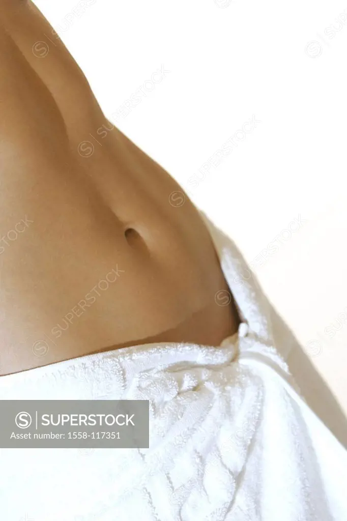 Woman, bare, towel, stomach, detail, people, 20-30 years, bodies, body-part, body-middle, navels, figure, slim, beauty, concept, of corrugate-It, Spa,...