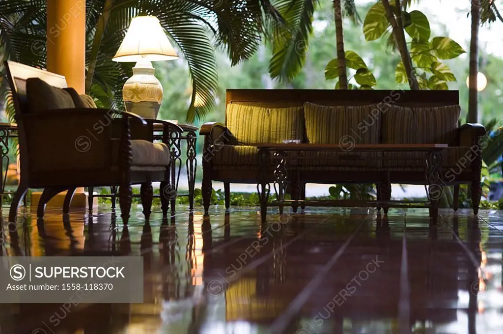 Hotel, lobby, seat-group, green-plants, hotel-lobby, reception-hall, bank, seat-furniture, lampshade, plants, room-plants, palms, symbol, ornament, ar...