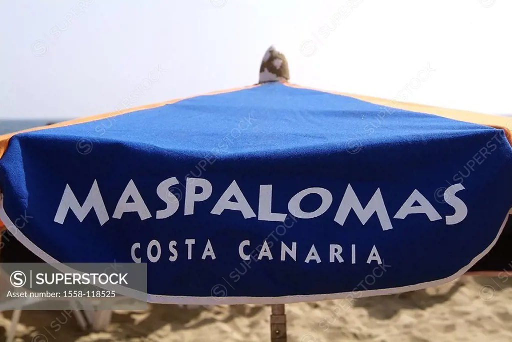 Spain, Canaries, island grain Canaria, Playa de Maspalomas, parasol, detail,