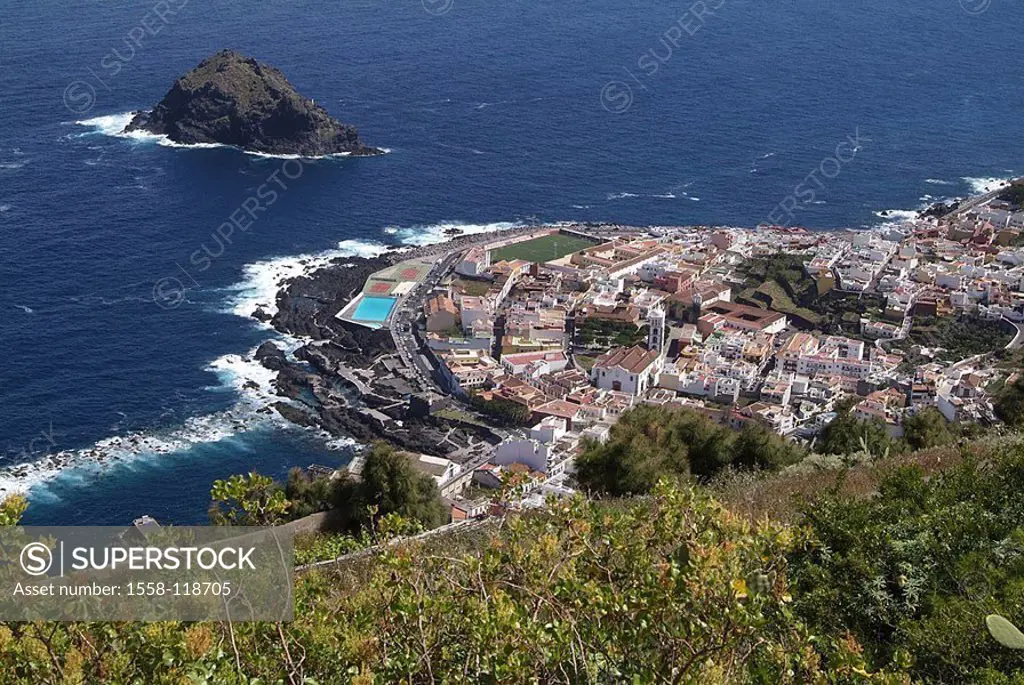 Spain, Canaries, island Tenerife, Garachico, city-overview,