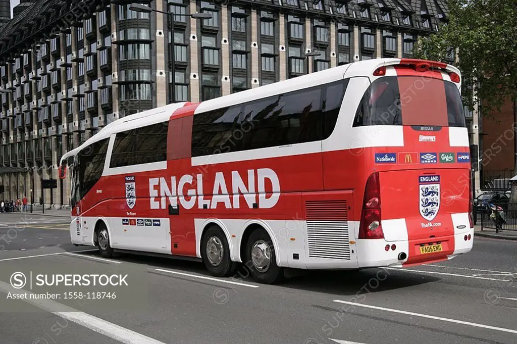 Great Britain, England, London, team-bus, Fussball-Nationalmannschaft,