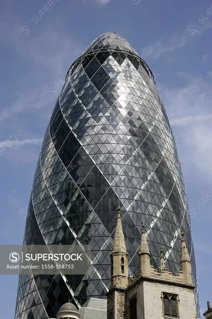 Great Britain, England, London, Swiss-Re-Tower,
