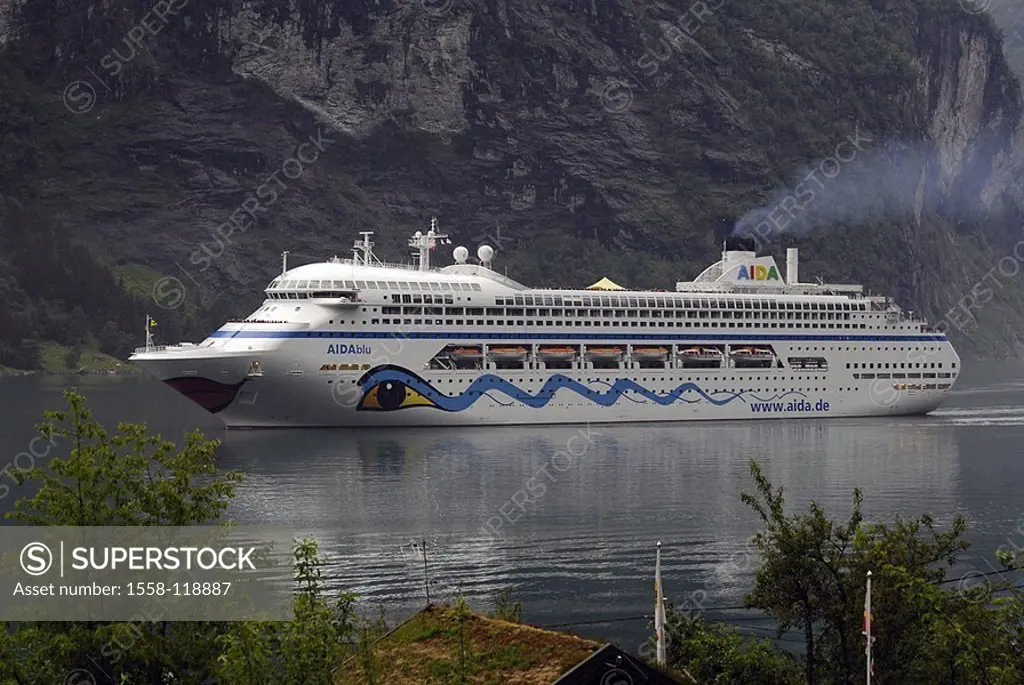 Norway, More og Romsdal, Geirangerfjord, cruise-ship, Aida Blu,