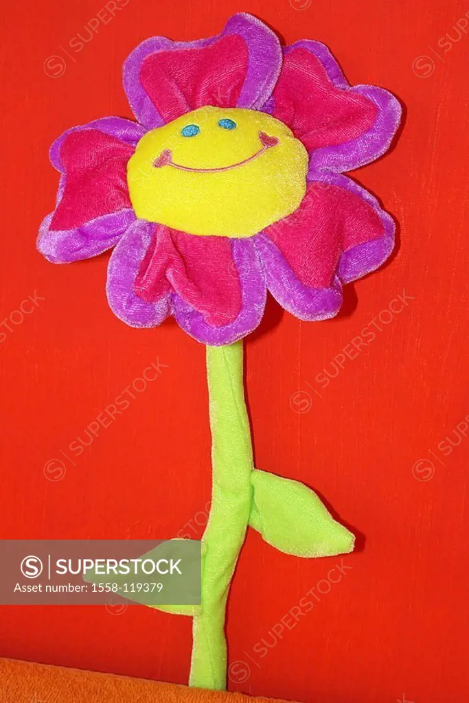 Stuffed animal, ´flower´, smiles, favorite-toy, toy, stuffed animal little flower plush, colorfully, face, cheerfully, cute, cuddly, knuddelig, soft, ...