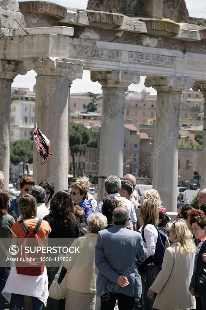 Italy, Rome, forum Romanum, tourists, detail,
