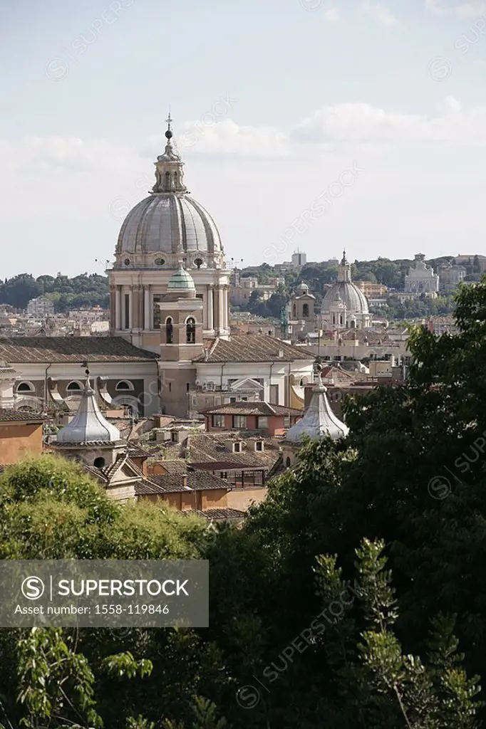 Italy, Rome, city-opinion, churches, domes,