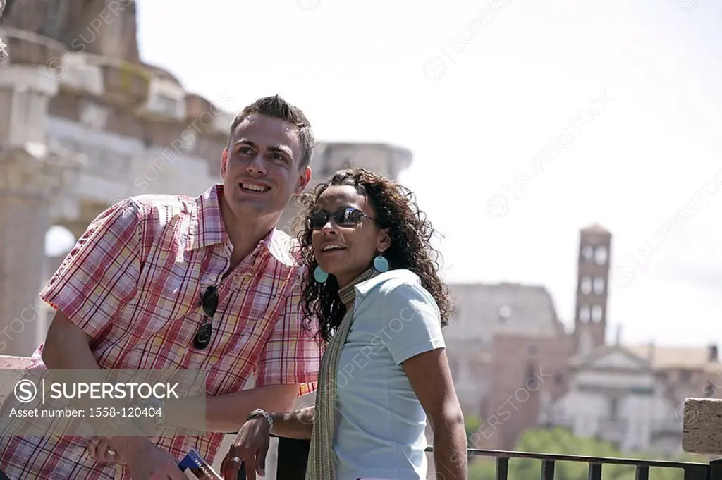 Italy, Rome, forum Romanum, pair, young, smiles,