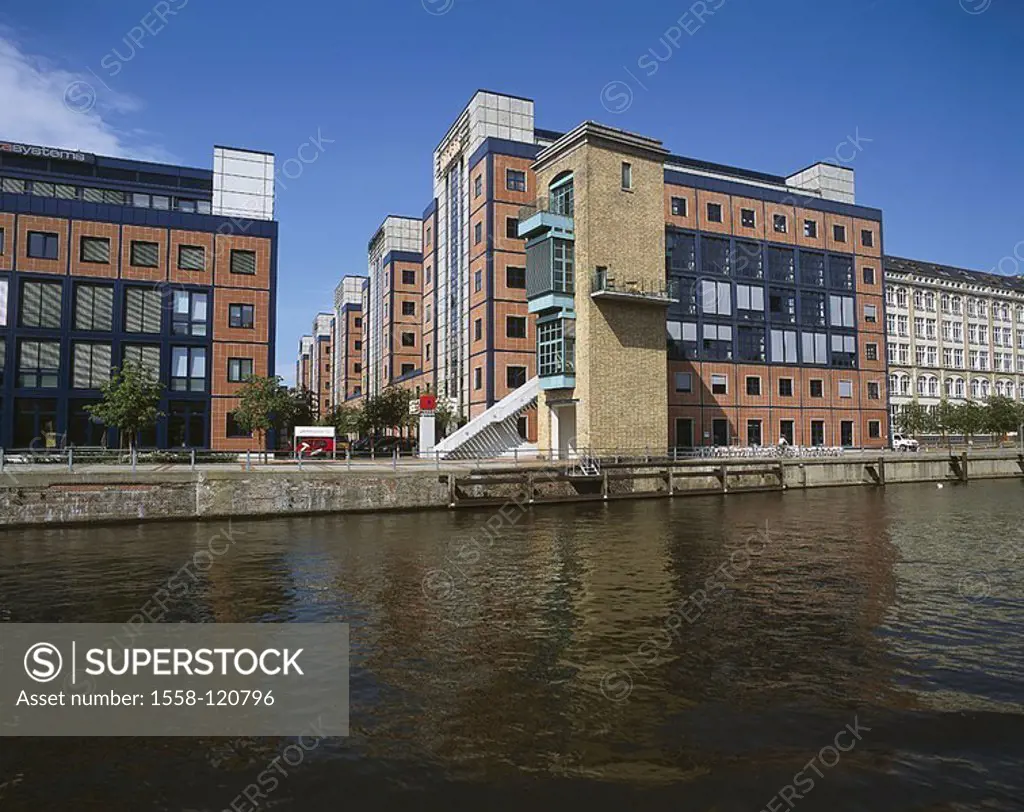 Germany, Berlin, business-buildings, Spree, city, capital, Berlin-zoo, river, riversides, Spree-shores, buildings, office-constructions, architecture,...