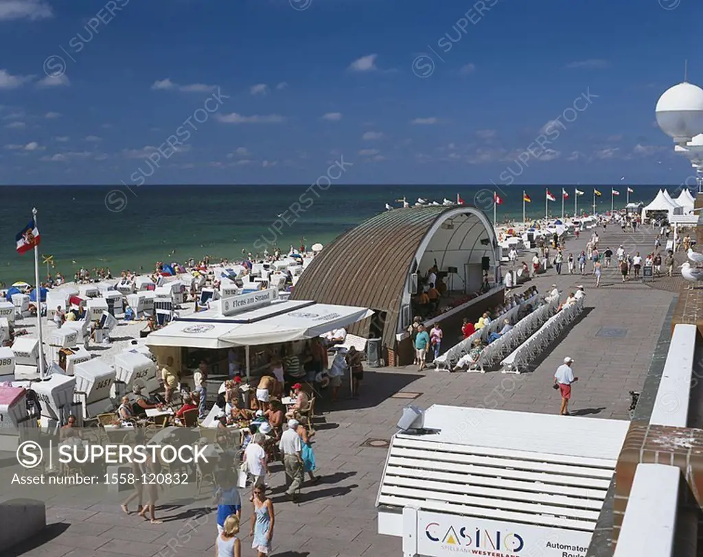 Germany, Schleswig-Holstein, North sea, island Sylt, Westerland, boardwalk, music-mussel, tourists, island, North Sea*-island, Frisian islands, North-...