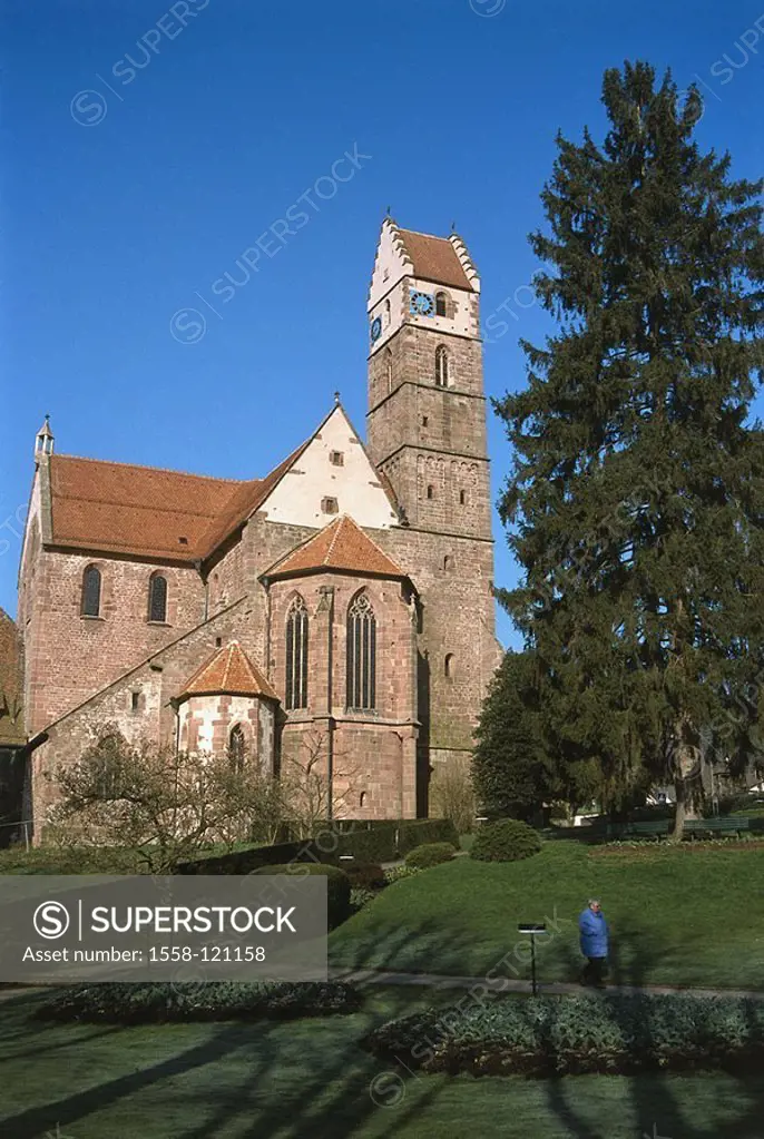 Germany, Baden-Württemberg, Alpirsbach, church, Europe, Black forest, Kinzigtal, city, air-health resort, steeple, sacral-construction, place of worsh...