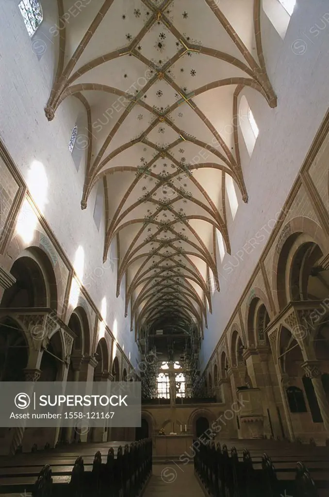 Germany, Baden-Württemberg, Maulbronn, Zisterzienserkloster, 1147-1537, church, blanket-vaults, Europe, sight, cloister, cloister-installation, cloist...
