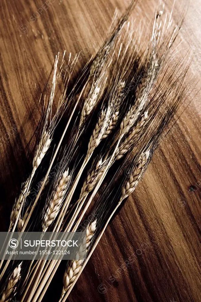 Grain-heads, table, wood-grain, useful plants, ripe, full-value, full-value-nutrition, nutrition, whole-wheat, full, healthy, health, grains, heads, b...