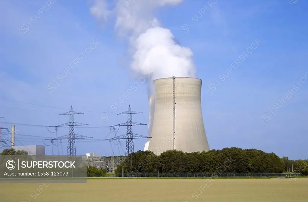 Germany, Baden-Württemberg, coal-fired power station-Philip-castle, coolness-tower, nuclear power plant, power plant, kernel-energy, nuclear-energy, k...