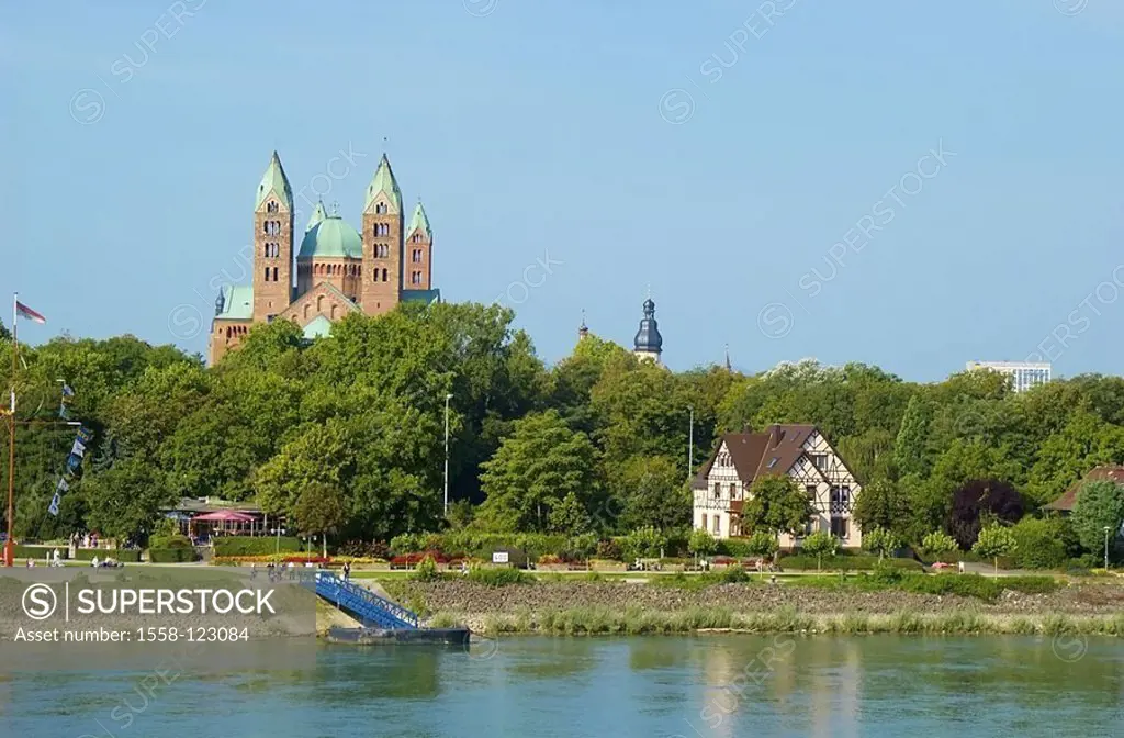 Germany, Rhineland-Palatinate, Speyer, cathedral to Speyer, timbering-house, river Rhine destination sight culture UNESCO-Weltkulturerbe, emperor-cath...