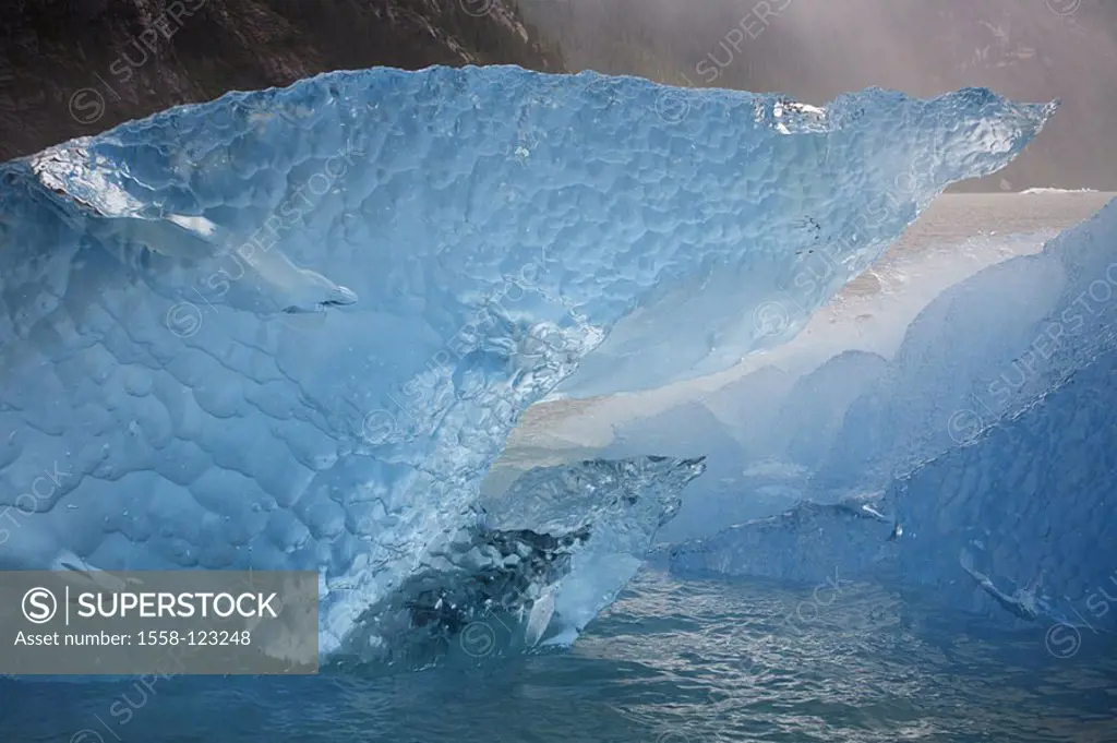USA, Alaska, coast, Tracy Arm fjord Sawyer glaciers rock-wall iceberg, sea, drives North America, southeast-Alaska southeast Panhandle Inside passage ...