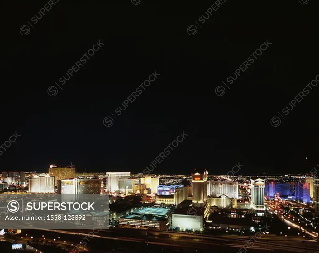 USA, Nevada, Las Vegas, city-overview, ´The striptease´, at night, series, North America, West coast, city, player-city, Las Vegas boulevard, amusemen...
