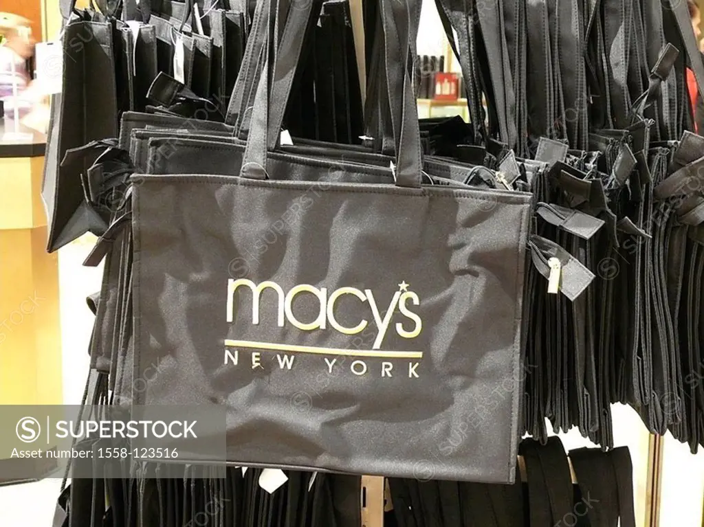 USA, New York city department store Macy´s bags imprint, stroke, America, city, Manhattan, business, department store, department, handbags, shopping ...