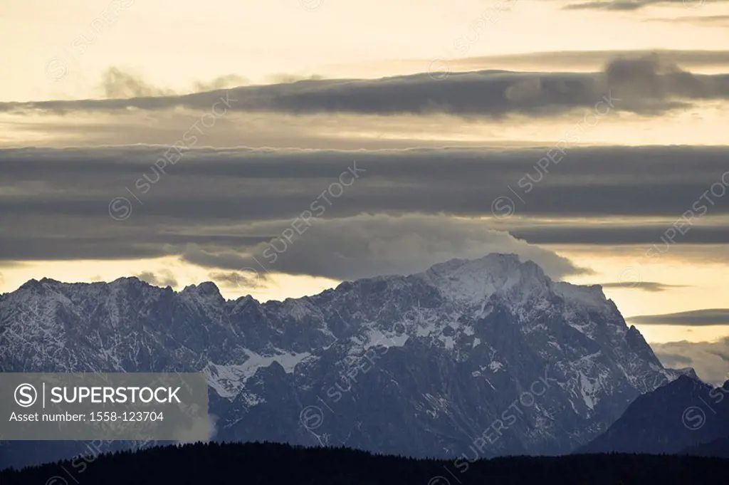 Germany, Bavaria, Alps-foreland, Zugspitze, Southern Germany, waiter-Bavaria, Alps, mountains, mountains, weather-stone-mountains, mountain-massif, 29...