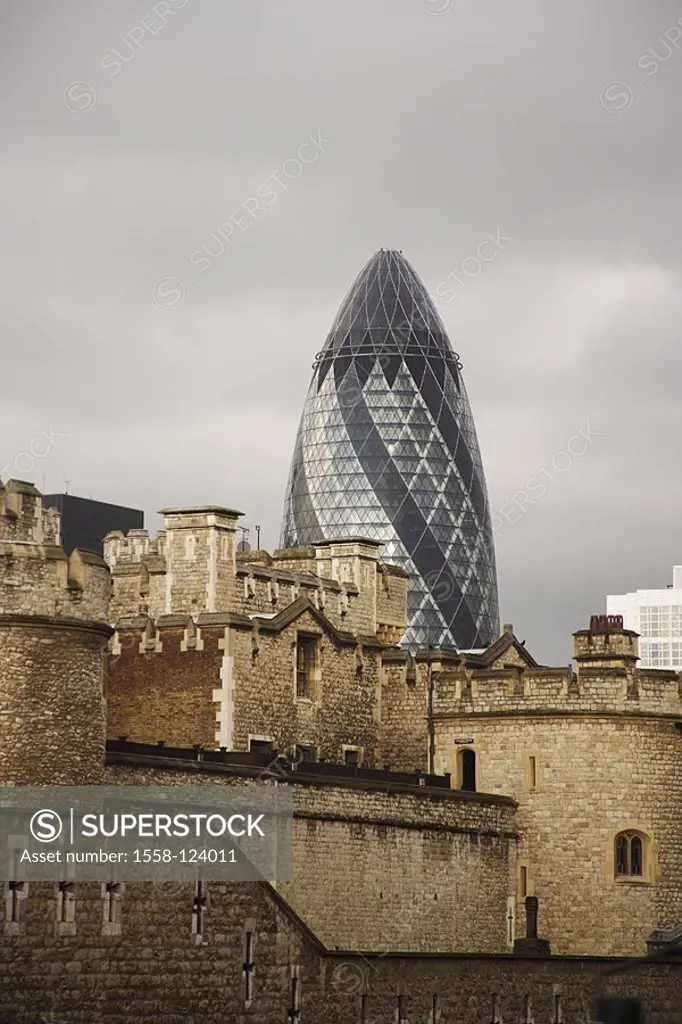 Great Britain, England, London, tower of London Gherkin detail, no property release, Europe, capital, high-rise, insurance-buildings buildings constru...