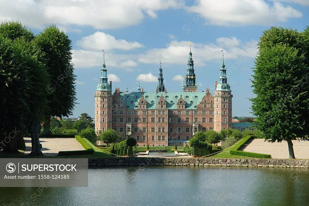 Denmark, Hilleröd, palace Frederiksborg, park, sea, summers, Scandinavia, Zealand, Hillerod, slot, palace-buildings, style, renaissance, renaissance-p...