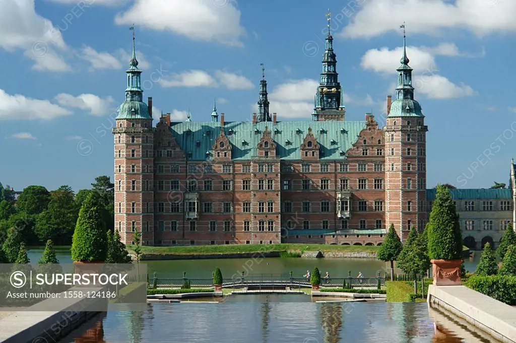 Denmark, Hilleröd, palace Frederiksborg, park, sea, summers, Scandinavia, Zealand, Hillerod, slot, palace-buildings, style, renaissance, renaissance-p...