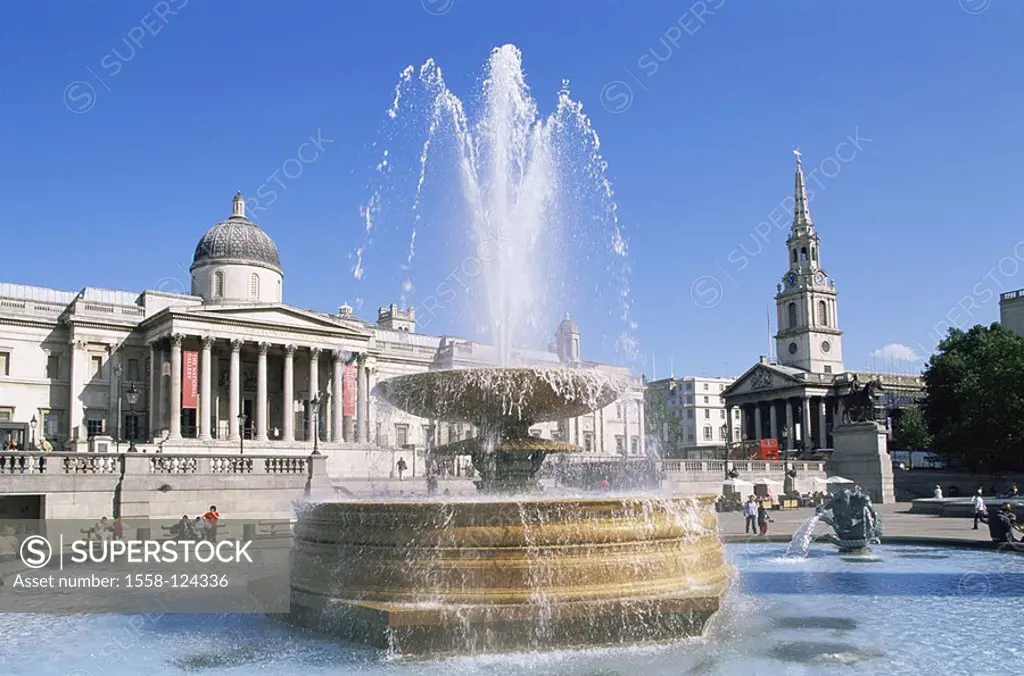 Great Britain, England, London, Trafalgar Square, national Gallery, tourists, series, capital, national-gallery, art museum, museum, museum-buildings,...