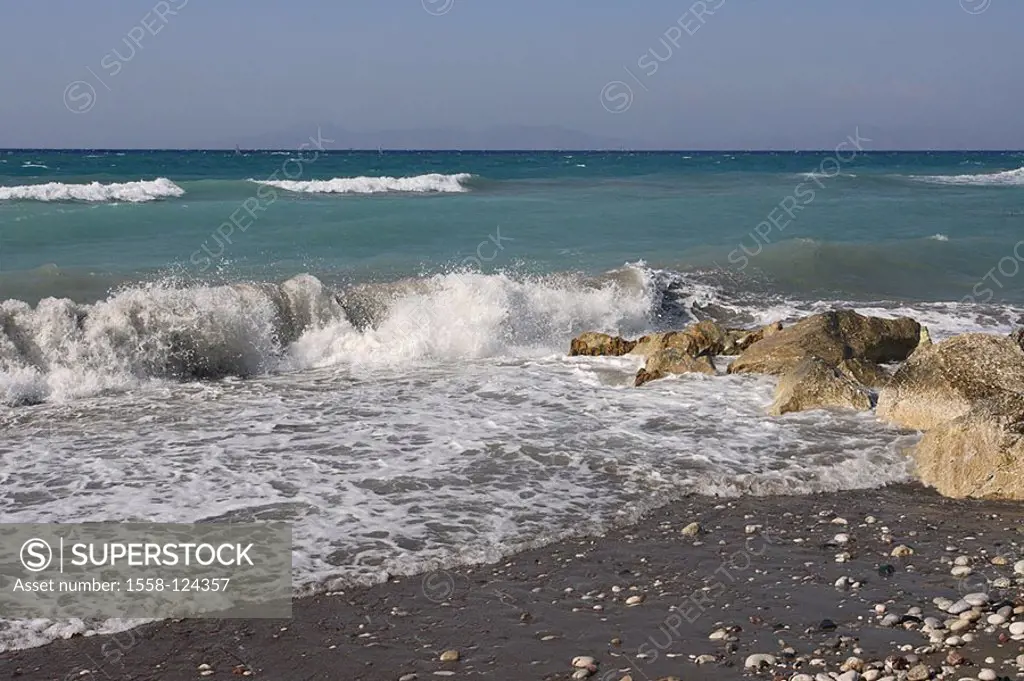 Sea, rock-coast, breakers, coast, beach, stones, rocks, surf, waves, waves, spray, force of nature, tides, roars, rustles, blustery, human-empty, sea-...