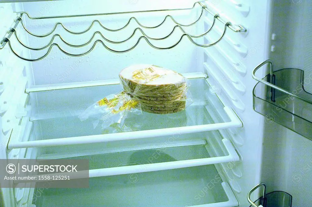 Refrigerator, openly, bread, detail, food, healthy, empty, concept, symbol, poor, poverty, hunger, Spartan, simply, unpretentiously, enough, summons, ...