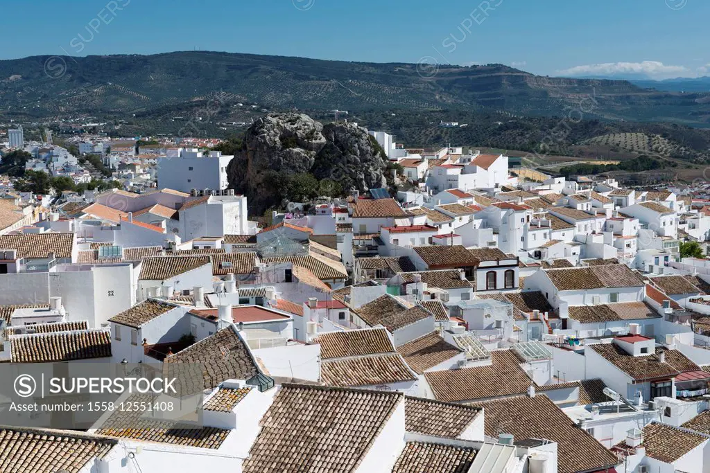 Olvera, Andalusia, town center, white village, summer, vacation, province of Cadiz, Spain