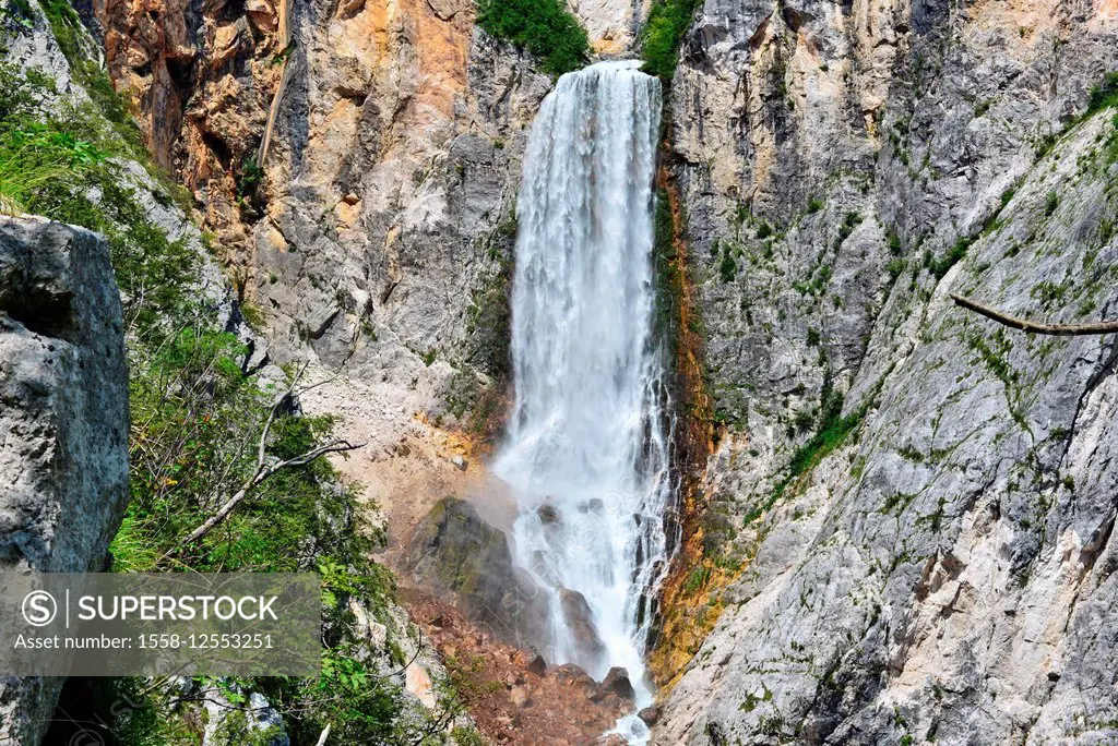 Boka waterfall close to Bovec, Slovenia