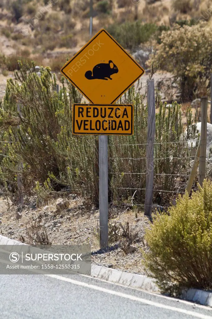 Sign on wild chinchillas, Chile