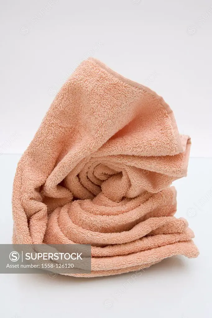 Towel, apricot, body-care, folded skin-care, body-hygiene bath-articles hygiene-articles wash-utensils bathrobe, terry, terry-towel, material, cotton ...