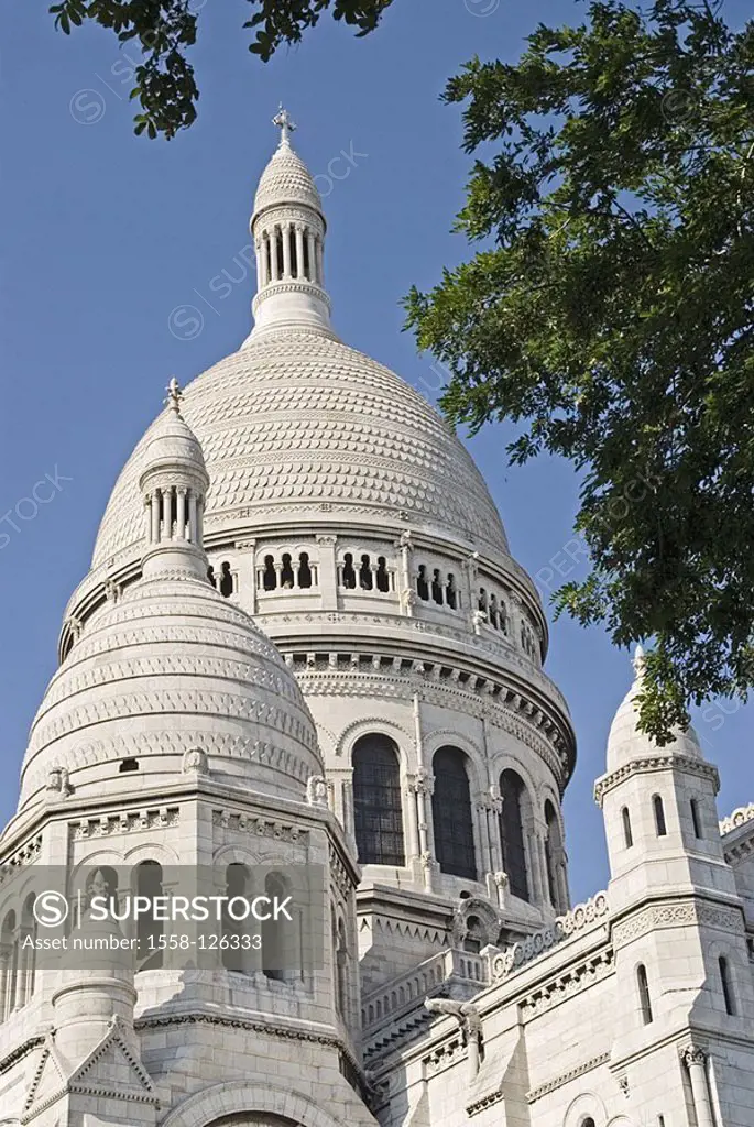 France, Paris, Montmartre, Sacré-Coeur, detail, city, capital, sight, landmarks, construction, Sacre Coeur Basilica, church, builds architecture, arch...