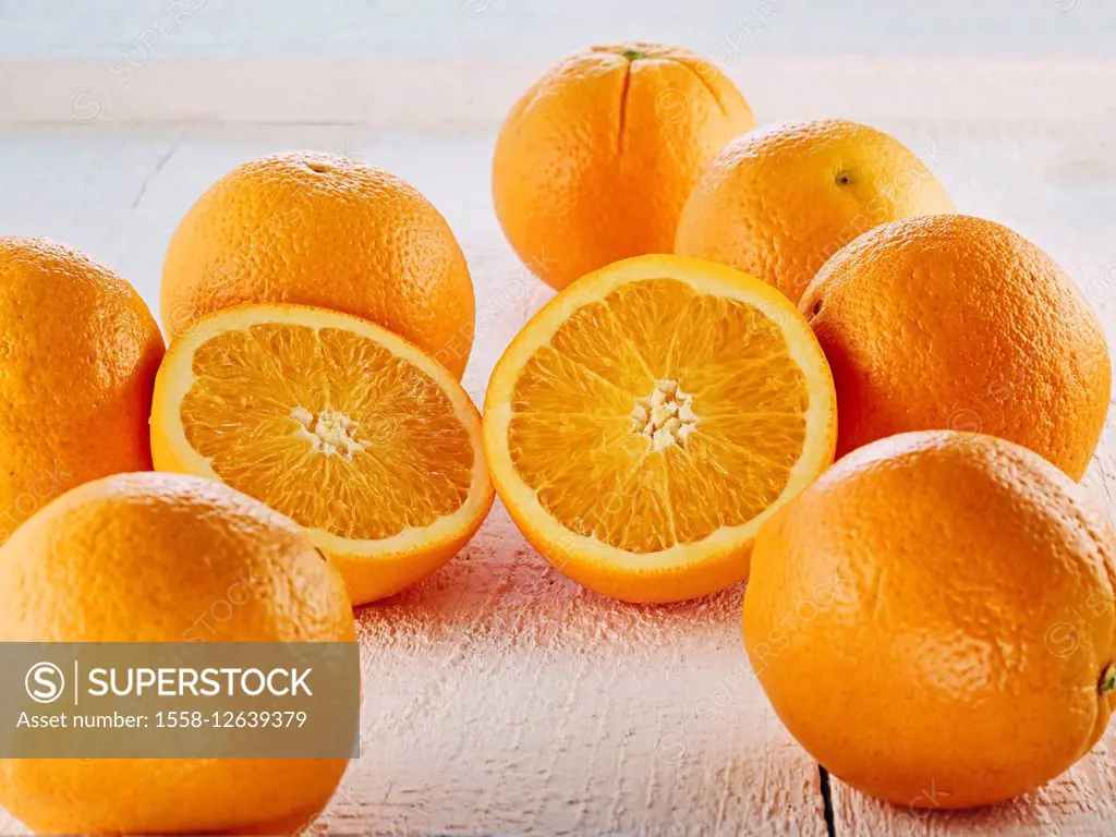 Orange, wood, board, white, harvest, fruit, citrus fruits,
