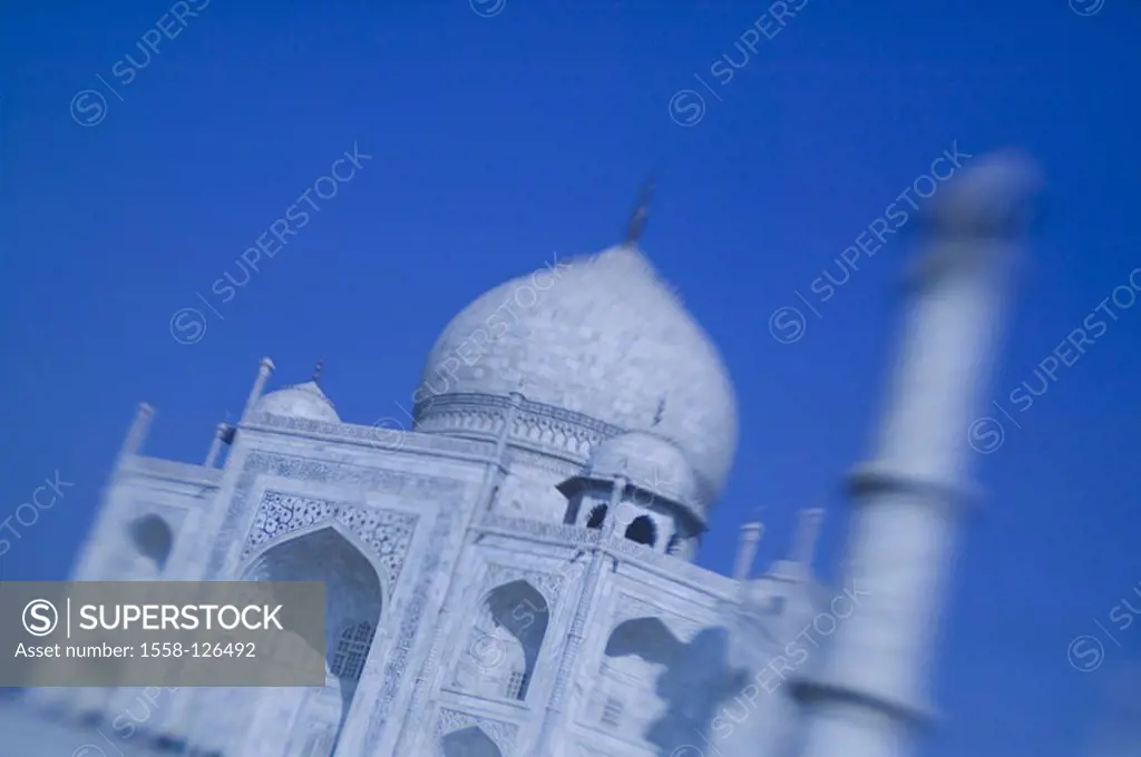 India, Agra, Taj Mahal, South-side, detail, fuzziness, Asia, South-Asia, North-India, Uttar Pradesh, mausoleum, about  1648 onion-dome 58 m high, mina...
