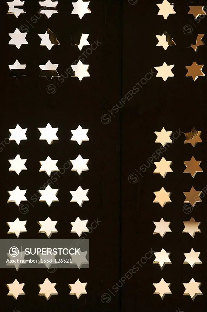 Facade, wall, stars, detail, India, Rajasthan, Udaipur, Bgore-ki-Haveli, David-stars, six-stars, rows, many, holes, gaps