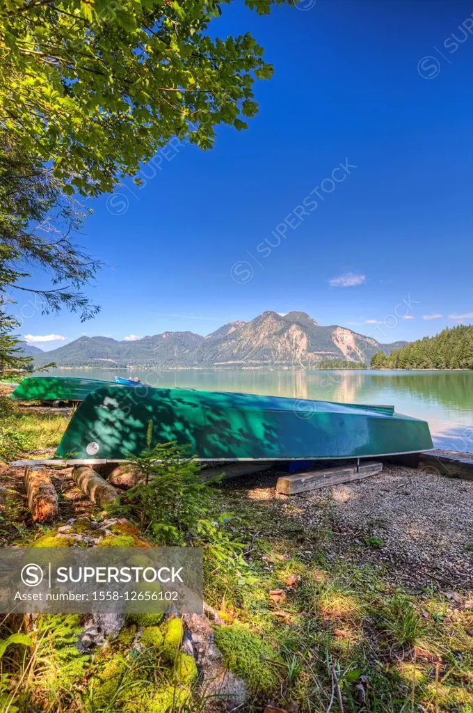 Walchensee lake in Upper Bavaria, Bavaria, Germany