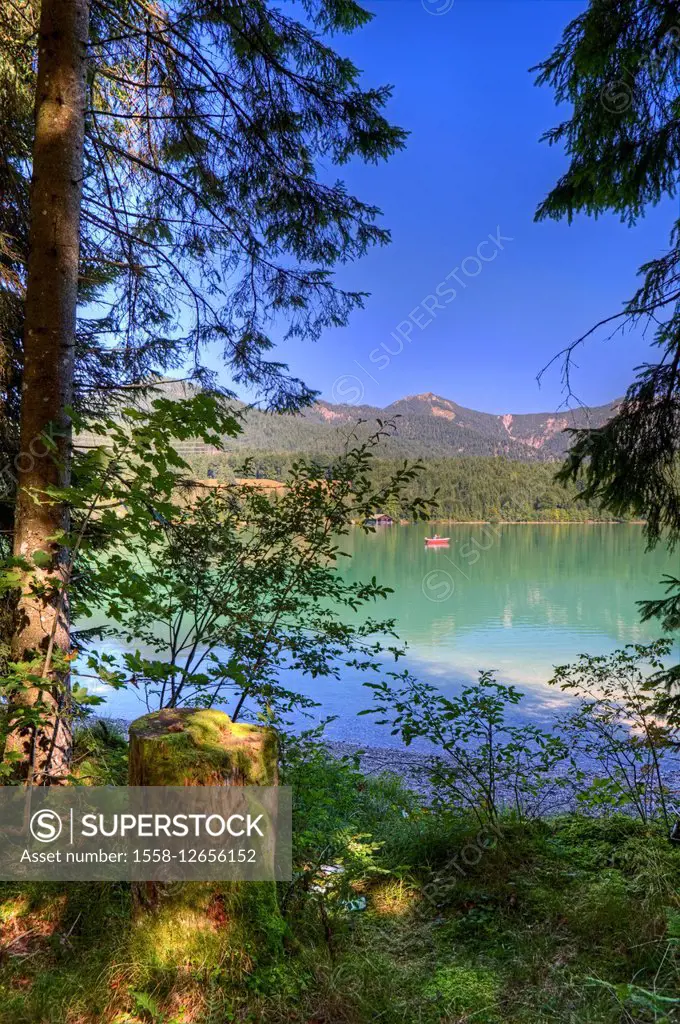 Walchensee lake in Upper Bavaria, Bavaria, Germany