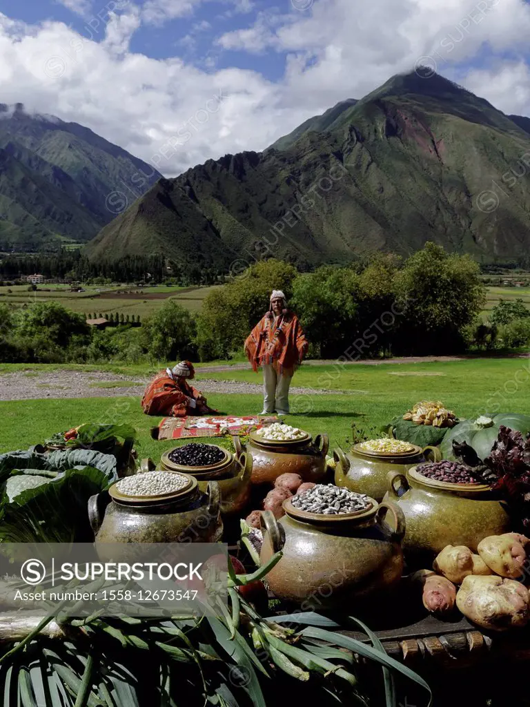 traditional Andean foods, blessing ceremony by Inca shaman Lucas Checa Perez and son
