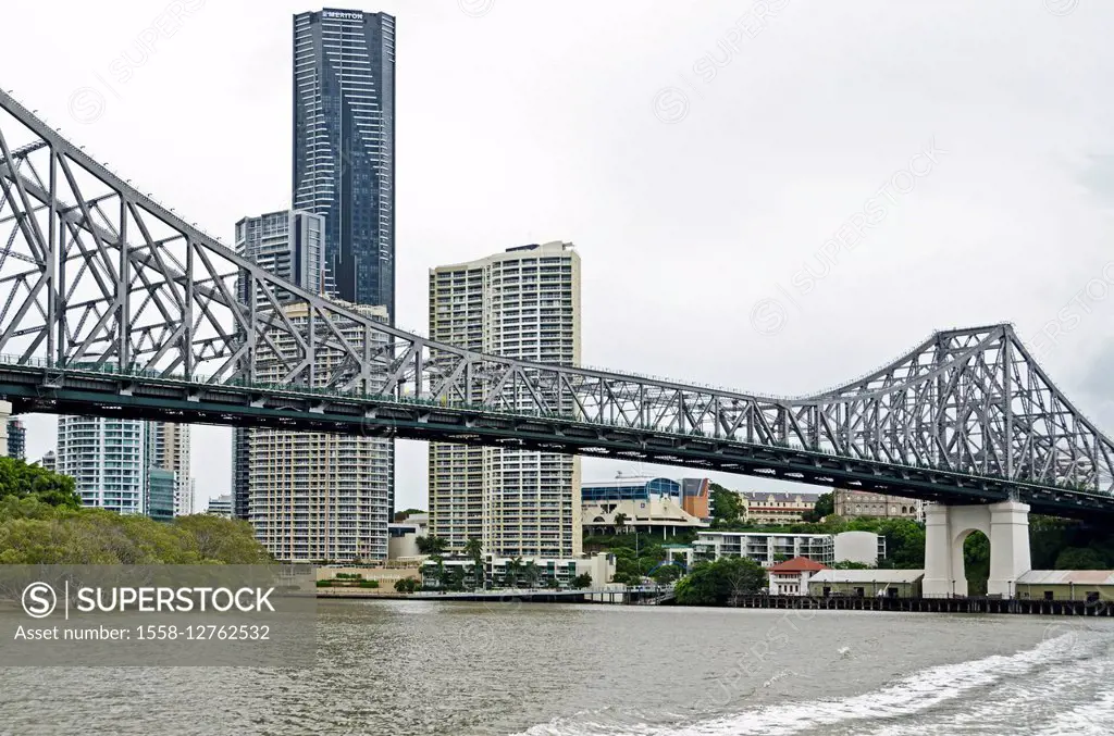 Australia, Brisbane, skyline, Brisbane River, bridge,