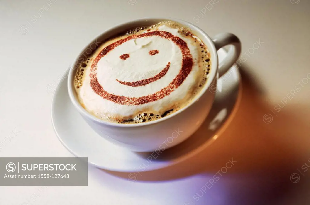 Cup, Cappuccino, Smiley