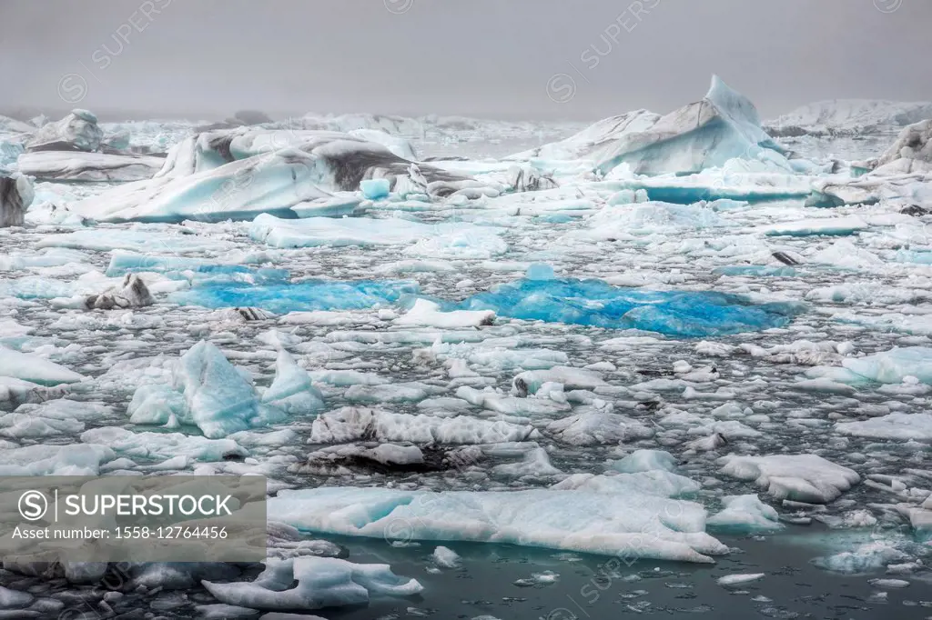 Jokulsarlon, glacier, bay, ice, coast, Iceland