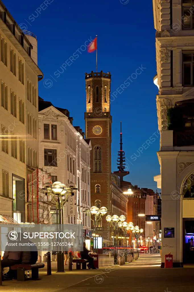 Europe, Germany, Hamburg, shopping street