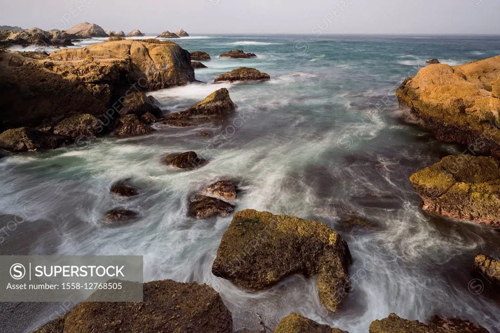 Rock coast near Point Lobos State Natural Reserve, Carmel by the Sea, California, USA