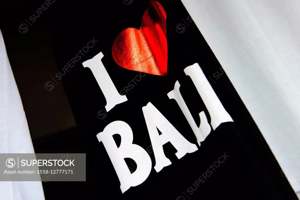 Asia, Indonesia, Bali, Sanur, 'I Love Bali' T-shirt,